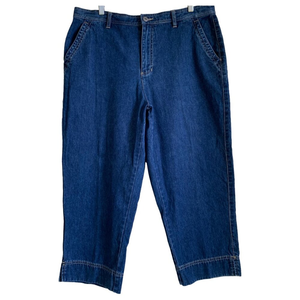 LIZ CLAIBORNE Womens' High Rise Cropped Trouser Denim Jeans SZ 16